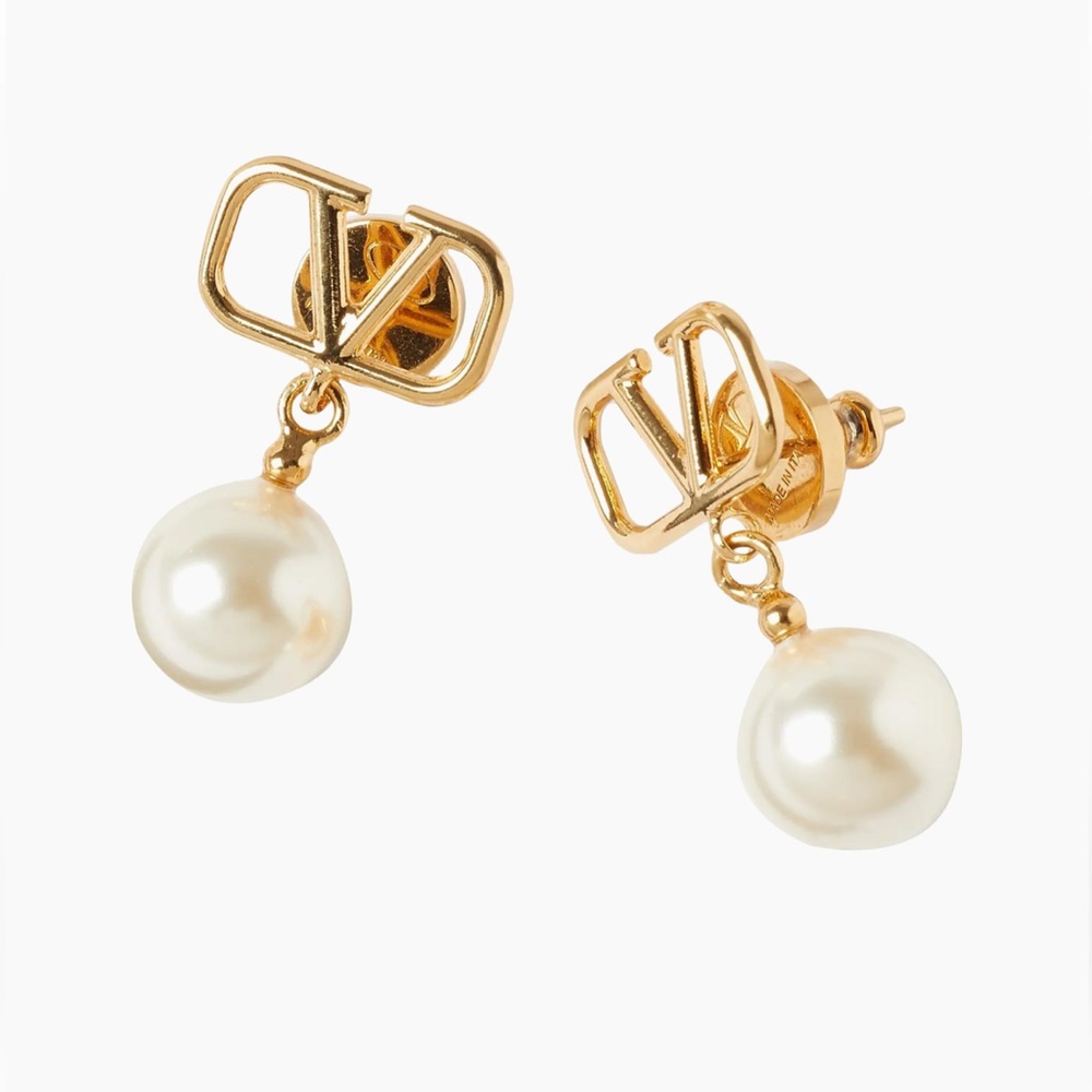 Valentino Gold and Pearl Women Earrings